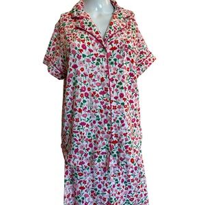 Kate Spade Pink and Green Floral pajama set Women’s M comfy short sleeves